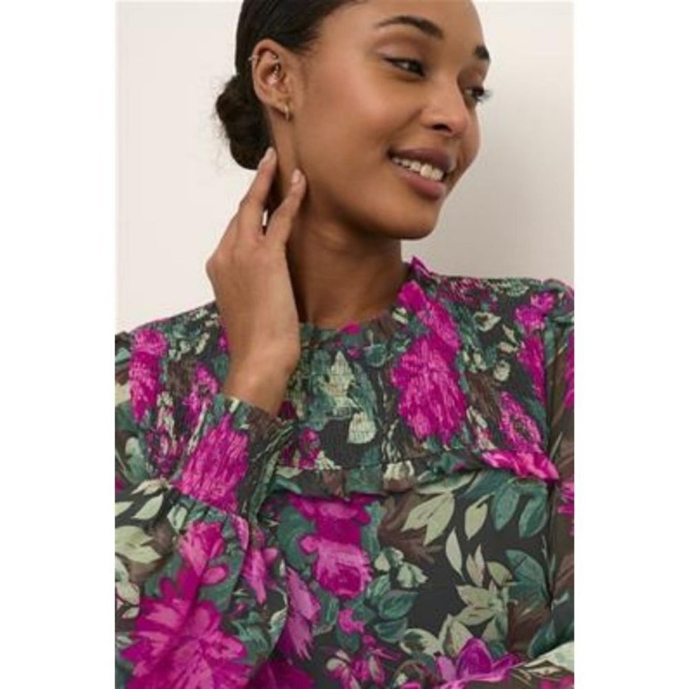 NWT KAFFE Willa Floral Blouse